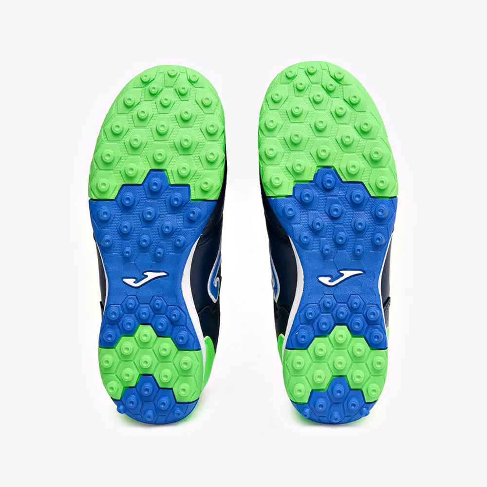 Chuteira de Society Joma Top Flex Infantil Azul Marinho e Verde